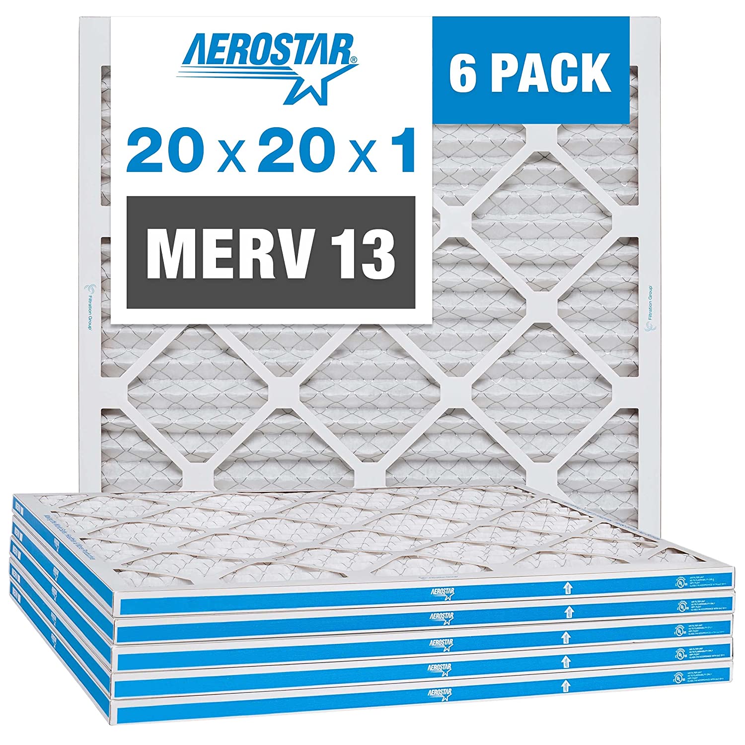 Aerostar 20x20x1 MERV 13 Pleated Air Filter