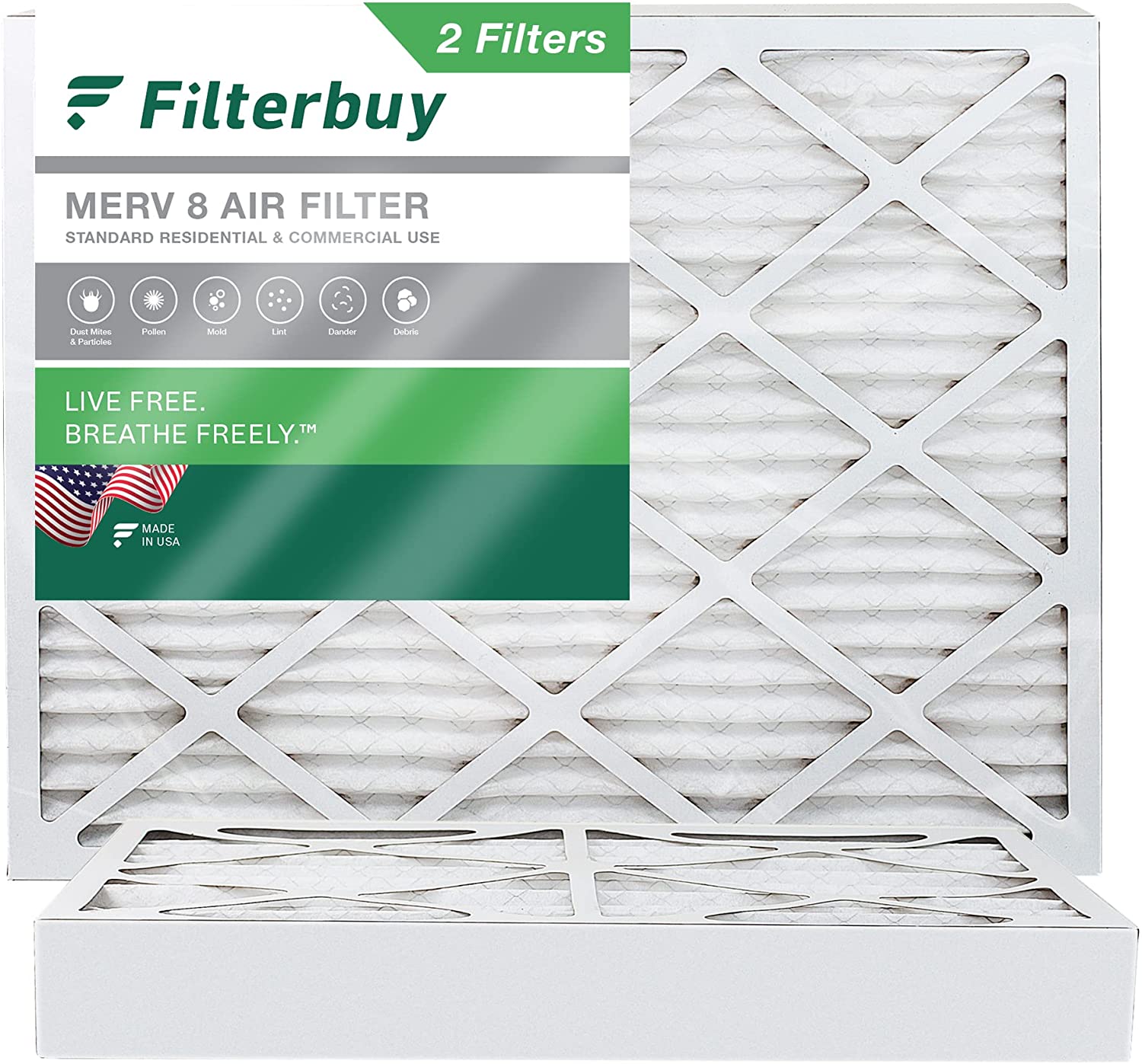 Filterbuy 20x25x4 Air Filter MERV 8