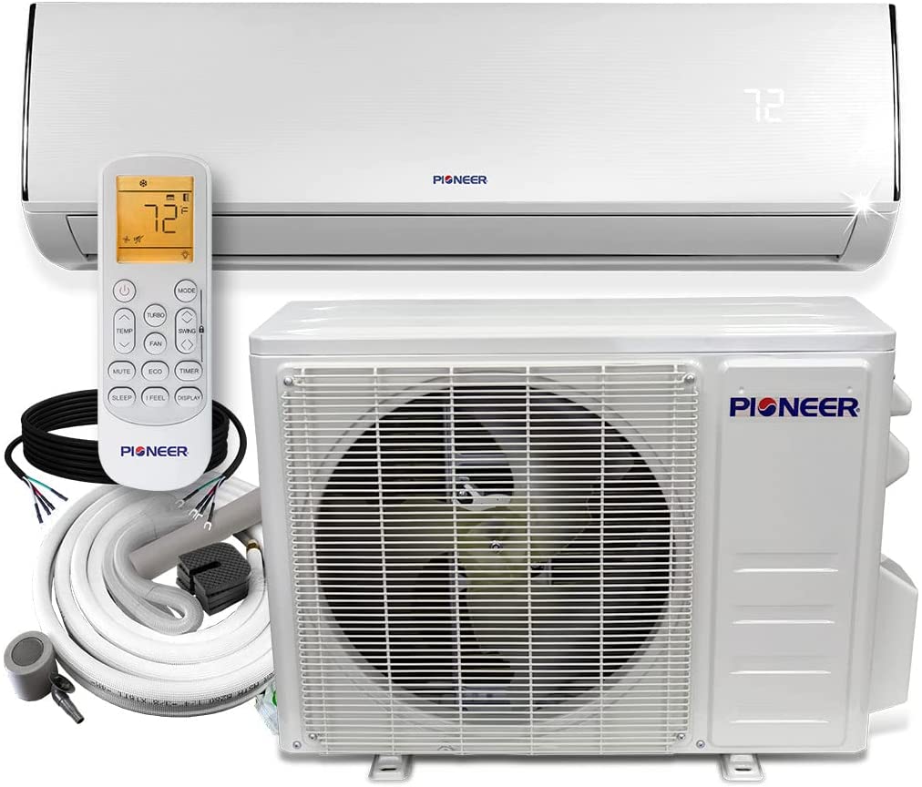 Pioneer Diamante Series Ductless Mini-Split Air Conditioner Inverter Heat Pump Full Set with 16 Ft. Kit