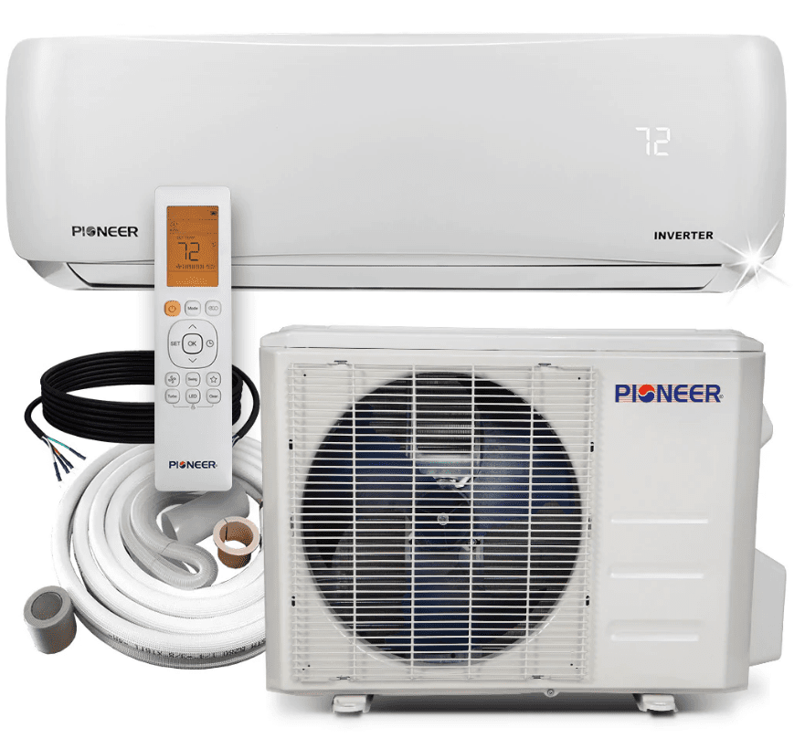 Pioneer® 9,000 BTU 21.5 SEER 230V Ductless Mini-Split Inverter+ Air Conditioner Heat Pump System Full Set